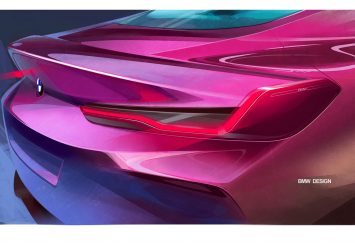 BMW Concept 8 Series Tail Light Design Sketch Render