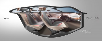 BMW Vision Next 100 Concept Interior Design Sketch Render