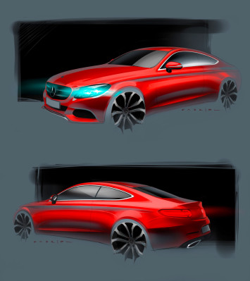 Mercedes-Benz C Class Coupe Design Sketch