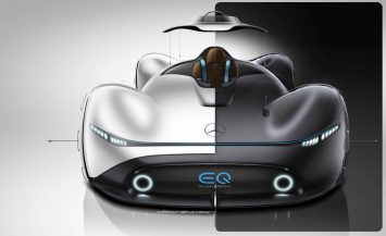 Mercedes-Benz Vision EQ Silver Arrow Concept Design Sketch Render