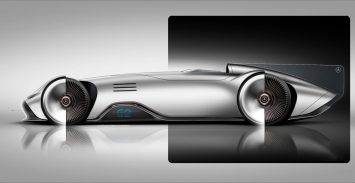 Mercedes-Benz Vision EQ Silver Arrow Concept Design Sketch Render