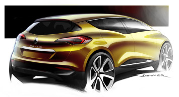 New Renault Scenic Design Sketch Render by Jeremie Sommer