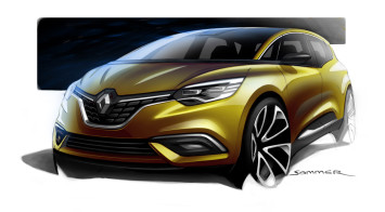 New Renault Scenic Design Sketch Render by Jeremie Sommer