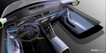 New Skoda Superb Interior Design Sketch