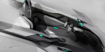 Peugeot Instinct Concept Interior Design Sketch Render