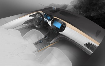 Renault Talisman Interior Design Sketch Render by Nicolas Dortindeguey