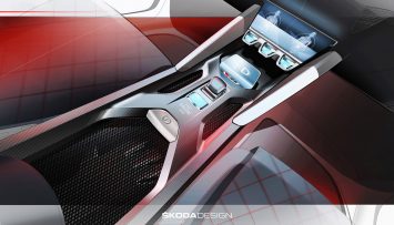 Skoda Vision RS Concept Interior Design Sketch Render