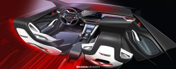 Skoda Vision RS Concept Interior Design Sketch Render