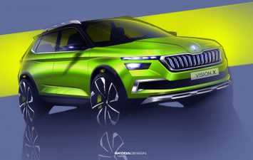 Skoda Vision X Concept Design Sketch Render