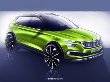 Skoda Vision X Concept Design Sketch Render