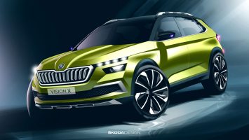 Skoda Vision X Concept Design Sketch Render