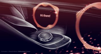 Volkswagen I.D. Vizzion Concept Interior UI Design Sketch Render