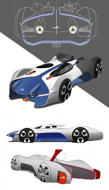 Alpine Vision Gran Turismo Concept Design Sketches by Victor Sfiazof