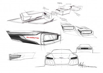 Audi Sport quattro Concept Design Sketch Headlight detail