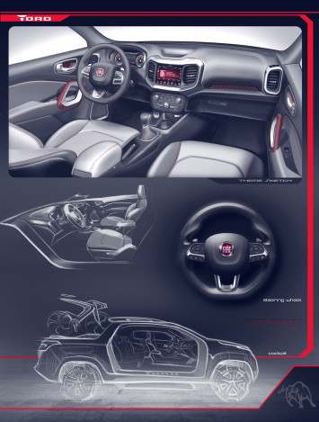 Fiat Toro - Interior Design Sketch Renders Board by Juliano Villas Boas