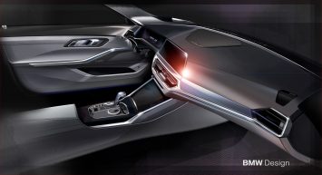 New BMW 3 Series Sedan Interior Design Sketch Render