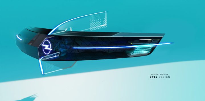 Opel Experimental Concept Design Sketch Render Front Fascia