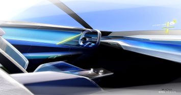 Opel Experimental Concept Interior Design Sketch Render