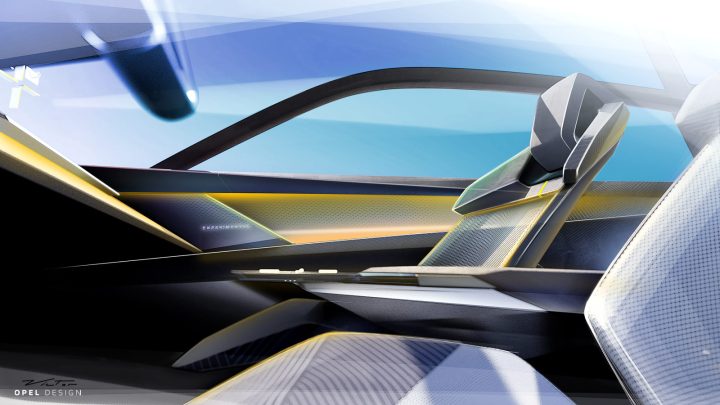 Opel Experimental Concept Interior Design Sketch Render