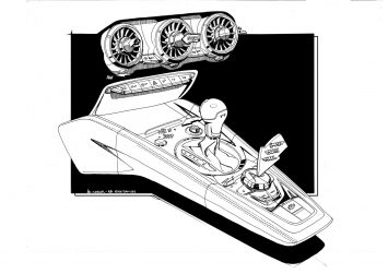 2014 Audi TT Interior Design Sketch Center tunnel