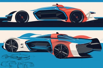 Alpine Vision Gran Turismo Concept Design Sketches by Andrey Basmanov