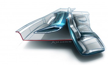 Audi Quattro Sport E-Tron Concept-Interior Design Sketches