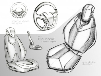 Cadillac Interior Concept by Tyler Bame - Design Sketches