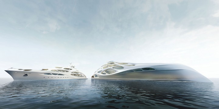 90m JAZZ and 128m Superyacht Concept by Zaha Hadid