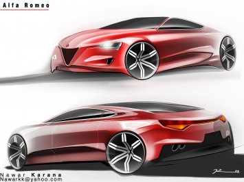 Alfa Romeo Design Sketches by Nawar Karana