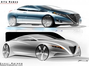 Alfa Romeo Design Sketches by Nawar Karana