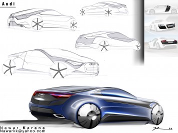 Audi Design Sketches by Nawar Karana