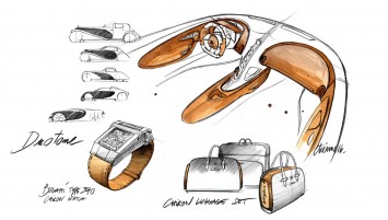 Bugatti Chiron Interior Design Sketch Illustration