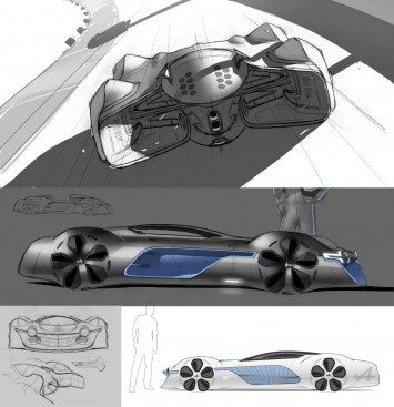 Alpine Vision Gran Turismo Concept Design Sketches by Yann Jarsalle