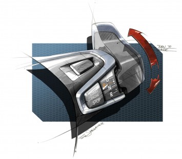 BMW i3 - Interior Design Sketch - Gear selector