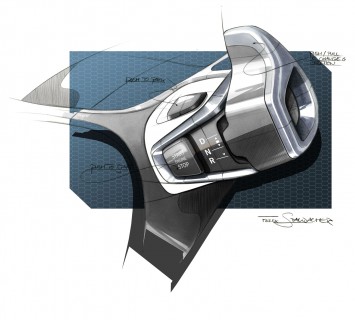 BMW i3 - Interior Design Sketch - Gear selector