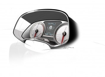 SEAT Leon ST Interior - Instrument Gauges Design Sketch