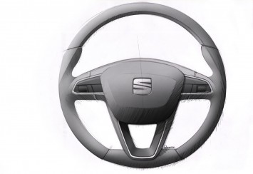 SEAT Leon ST Interior - Steering Wheel Design Sketch