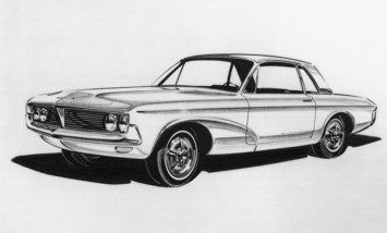 1963 Ford Mustang II Prototype-Design Sketch