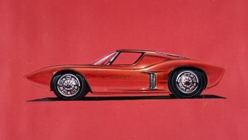 1963 Ford Mustang mid-engine Concept - Design Sketch