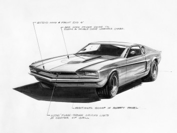 1966 Ford Mustang Mach 1 Concept - Design Sketch