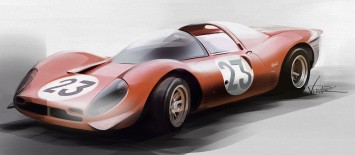 1967 Ferrari 330 P4 - Design Sketch by Vera Park