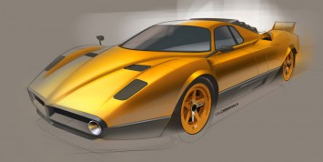 1968 Pagani Zonda Concept - Design Sketch Render