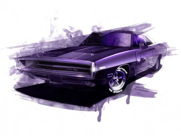 1970 Dodge Challenger Illustration by Dwayne Vance