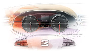 2017 Seat Ibiza Interior Design Sketch Render Instrument Gauges