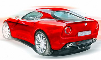 Alfa 8C Competizione Design Sketch