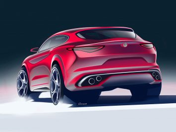 Alfa Romeo Stelvio Design Sketch Render by Carmelo Giannone