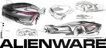 AlienWare Concept Car Design Sketches