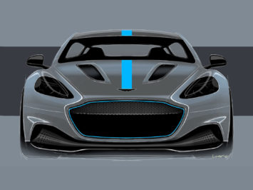 Aston Martin RapidE Design Sketch Render