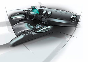 Audi A1 e tron interior design sketch