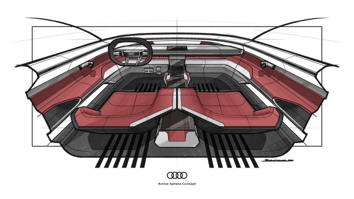 Audi activesphere Concept Design Sketch Render Interior